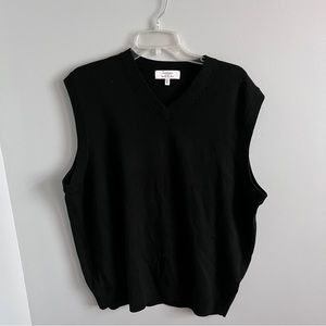Turnbury black wool sweater vest XL